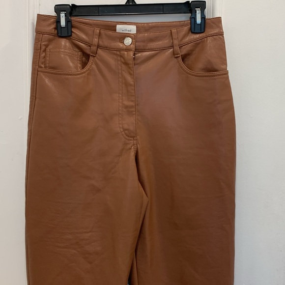 Aritzia Wilfred Melina High Waisted Brown Pants Size 8 - Picture 4 of 7